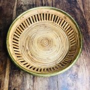 Large rattan and brass basket by Gabriella Crespi. Italy. 1970