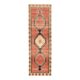 1970s Vintage Turkish Oushak Handmade Wool Cotton Red Runner Rug 116x267