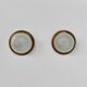 Pair of vintage wall lights, wood, brass and frosted glass, France, 1970.