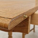 Danish dinning set of table and four chairs in oak and wool.
