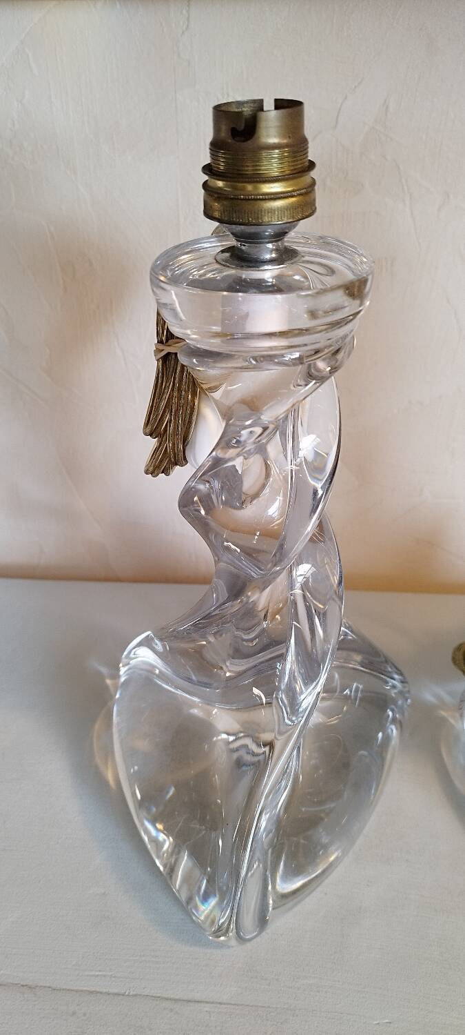 2 Lorraine crystal lamp bases