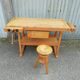 Etabli meuble industriel atelier de artiste Claude Lagouche  avec tabouret