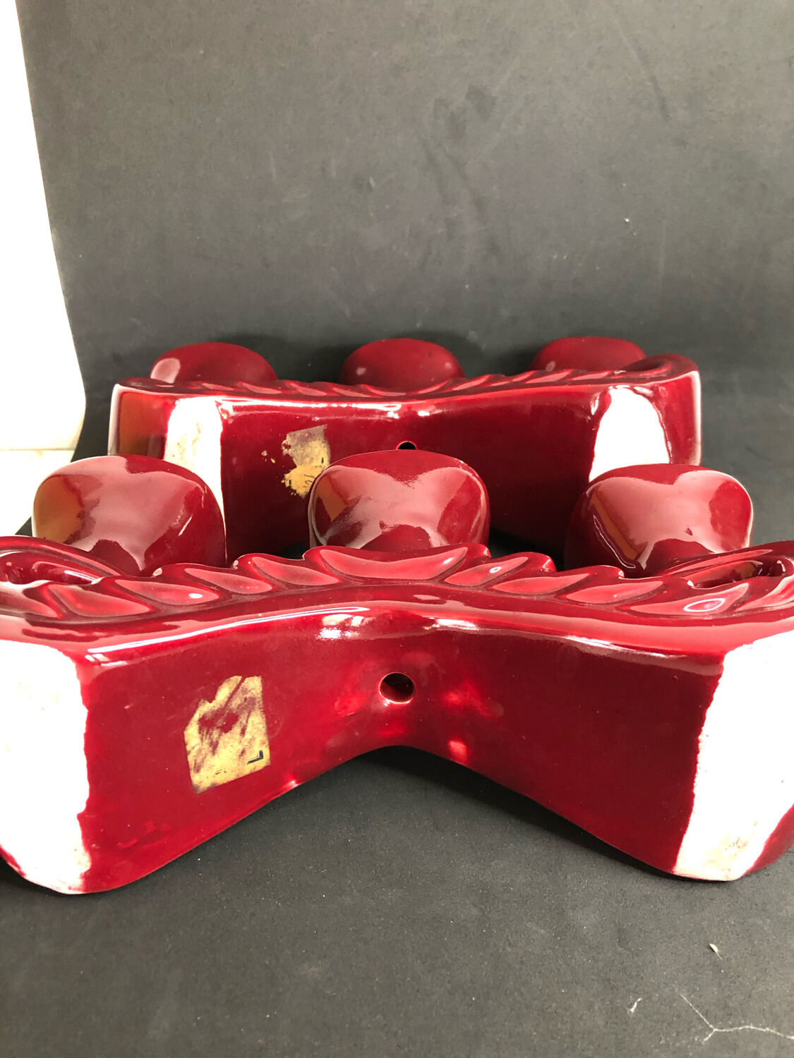 Pair of ceramic candle holders year 50