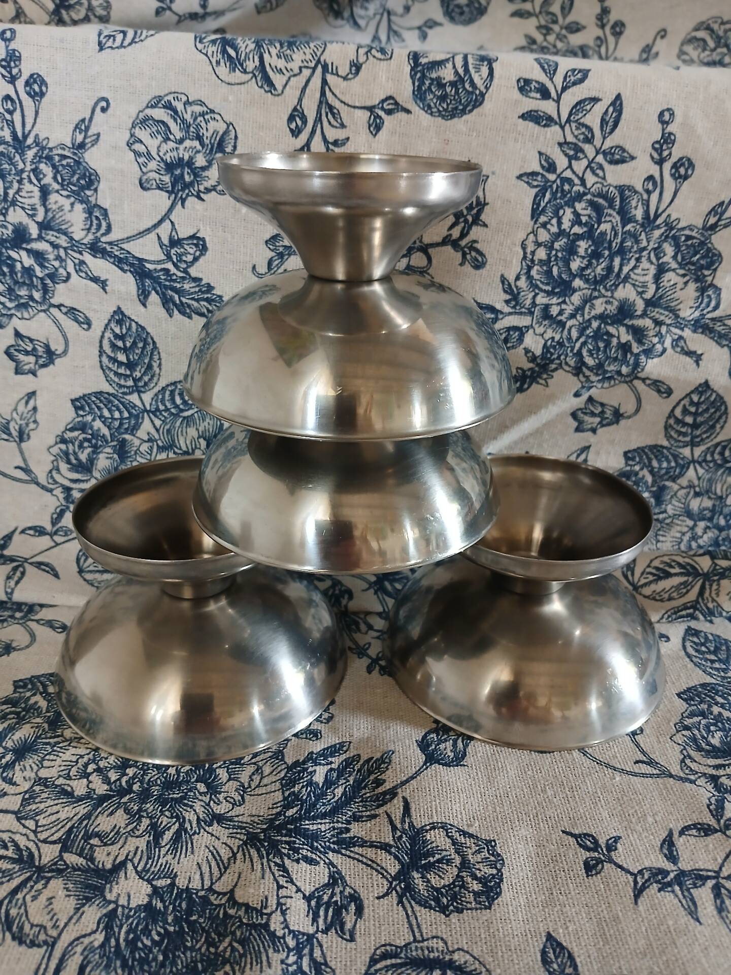 4 antique ice cream bowls