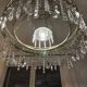 Patinated iron chandelier with pendants, romantic / shabby chic style.
