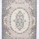 Tapis oriental turc vintage gris et crème