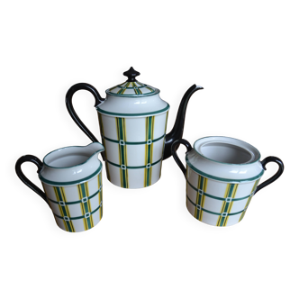 Limoges porcelain teapot, sugar bowl and milk jug