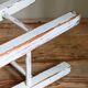 Workshop stool in vintage patinated solid wood