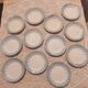 Set of 12 ironstone plates model "Andrée", Creil and Montereau, 23cm