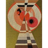 Grande tapisserie originale cinétique OPart. France, années 70