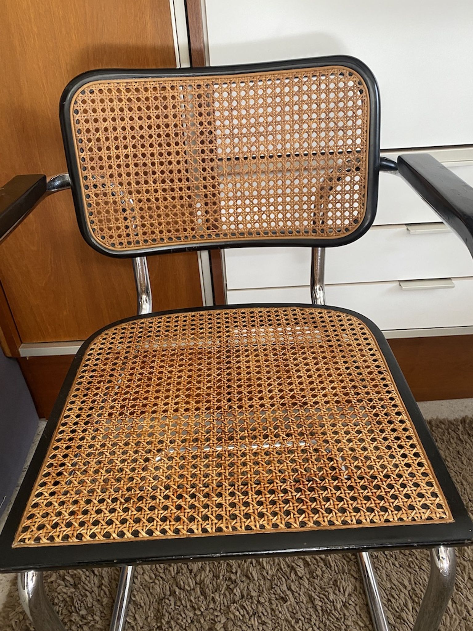 Set of 4 chairs B32 and 2 armchairs B64 Cesca by Marcel Breuer Italian Edition 1980