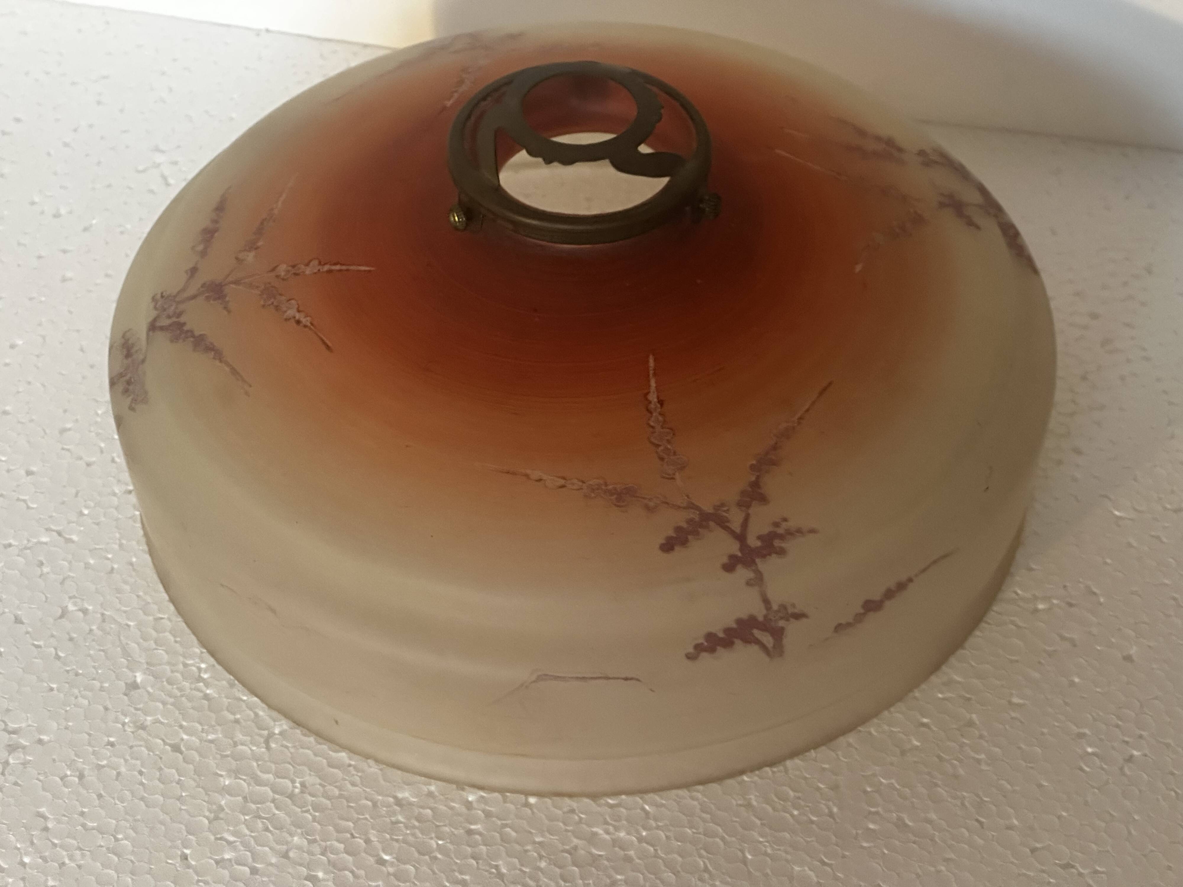 Vintage frosted glass ceiling light - 1950s