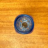 Blue glass vase model 914 mid-century by Rudolf Schröter for Rosice, 1950s