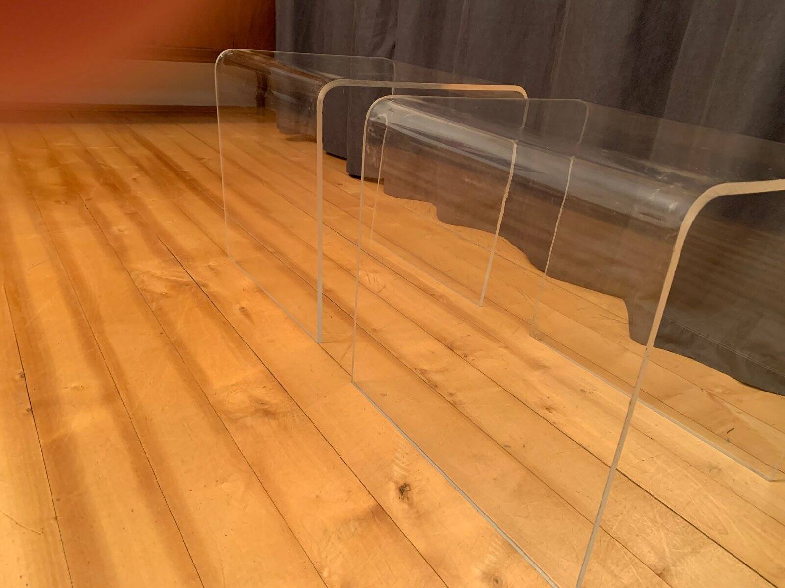 Vintage side tables in acrylic, 1970s, set of 2