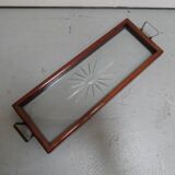 Vintage tray with glass