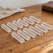 Set of 12 vintage cut lead crystal knife rests – Antique box