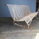 Old metal bench perforated vintage period 1950/60