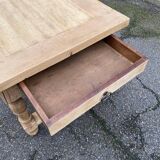 Renovated extendable farmhouse dining table in solid oak, 19th century, 200-300cm.