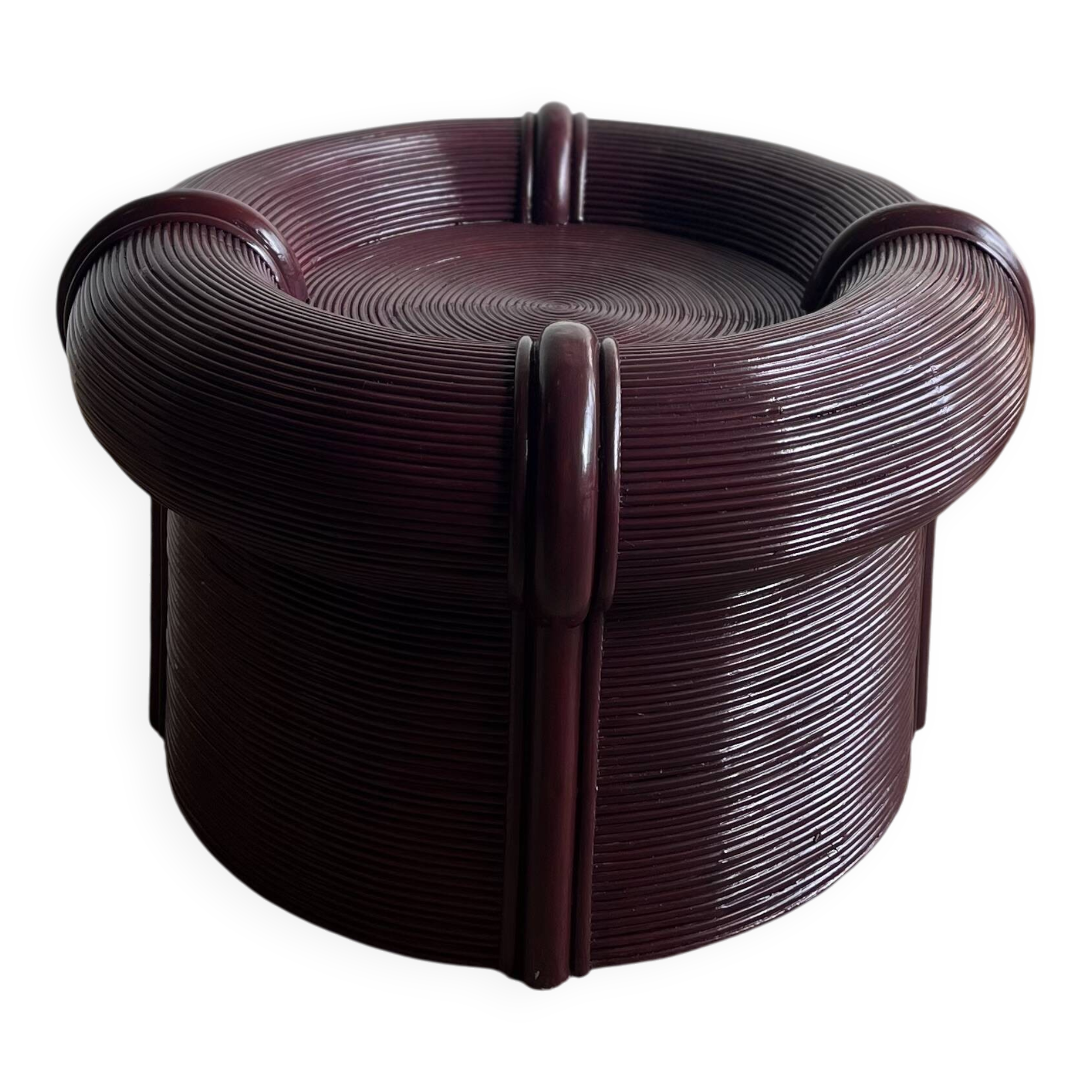 Bamboo rattan 'pencil reed' coffee table from Vivai del Sud Crespi