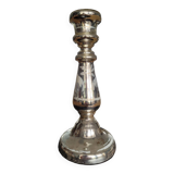 Eglomized mercurized glass candle holder
