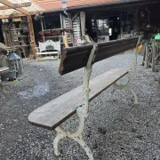 Old garden bench in cast iron and oak