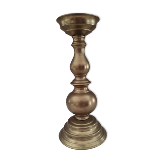 Solid brass candle holder for thick candle