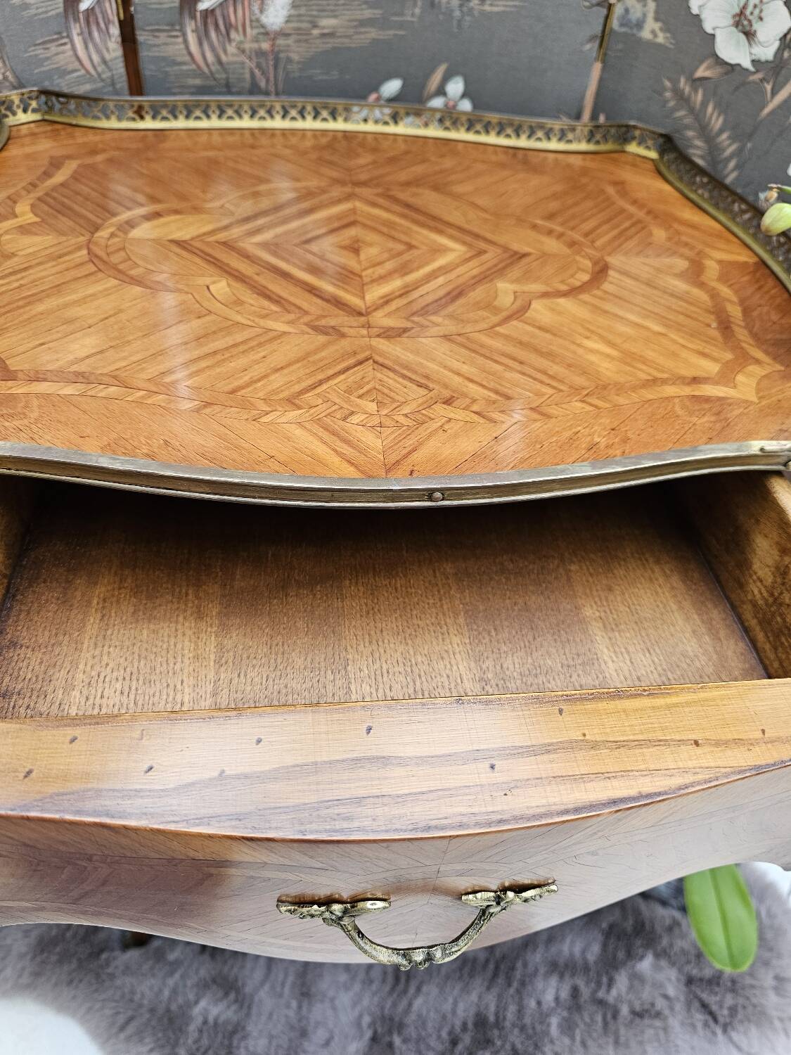 Louis XV style marquetry side table