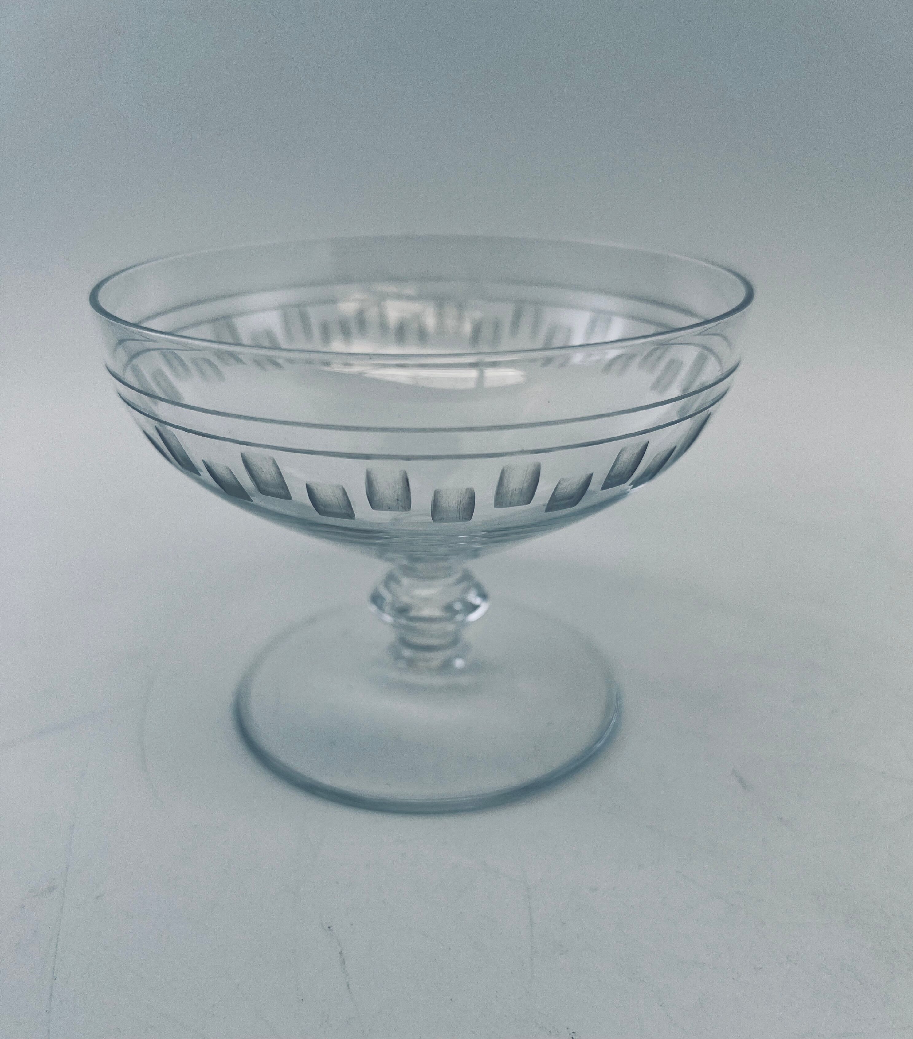 4 crystal champagne glasses