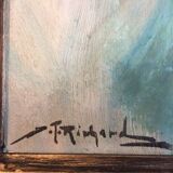 Old oil painting on canvas durango tog richard "elegant in hat" signed