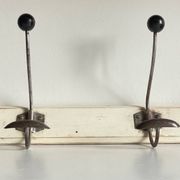 ANTIQUE SCHOOL COAT RACK White Wood