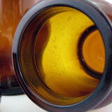 2 brown glass jars - Lever made in Belgium 1970