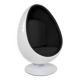 Large model Egg chair white black Giovanni Marchesi