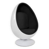 Large model Egg chair white black Giovanni Marchesi
