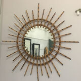 Rattan sun mirror