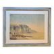 Impressionist painting, watercolour signed Henri TRIBOUT, Norman seascape, 20th century.