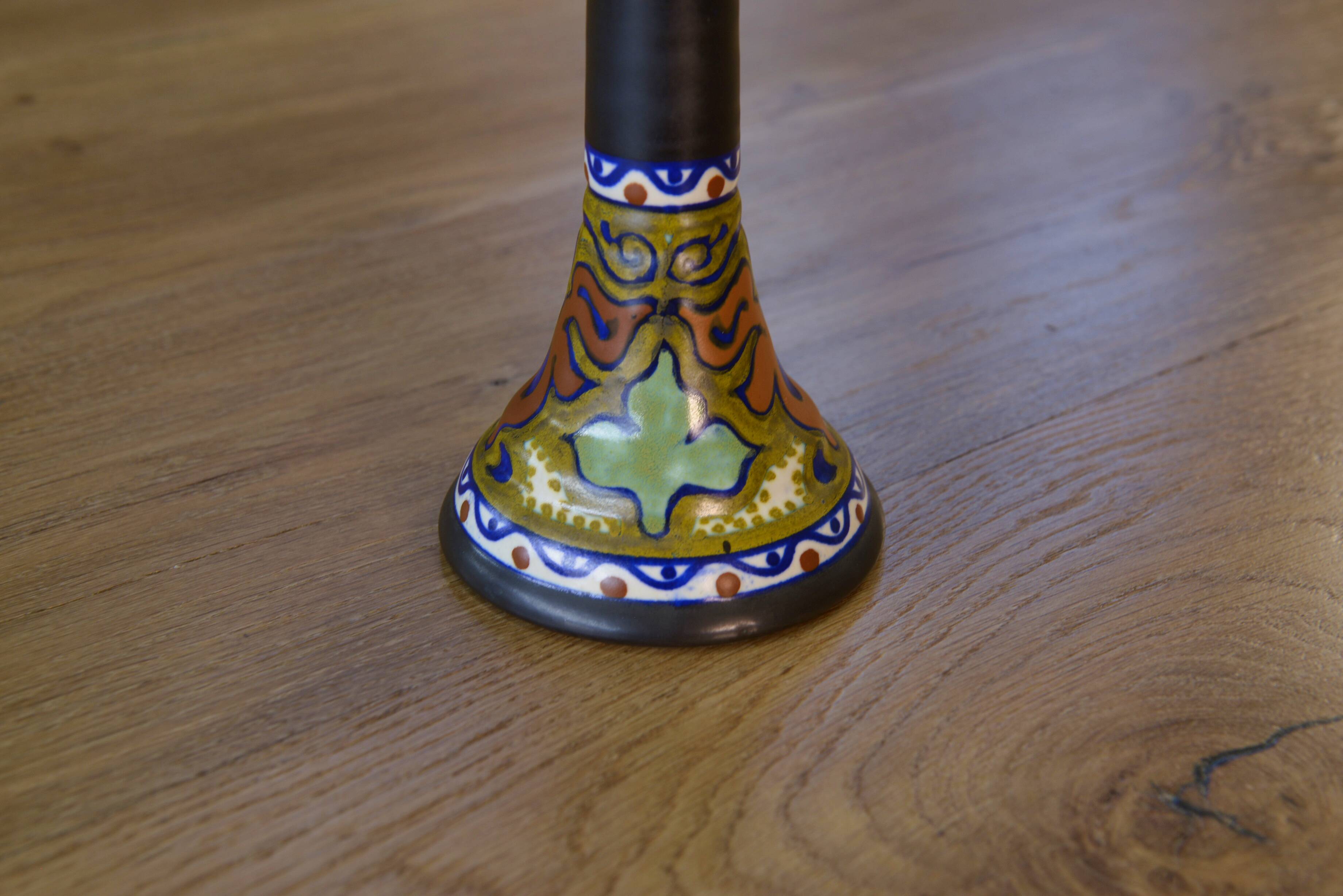 Art Deco ceramic candle holder Gouda Holland 1930's