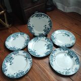 6 assiettes anciennes Marie Louise moulin des loups