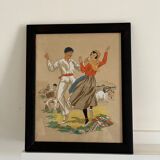 Lithography of the Basque country by E Maudy