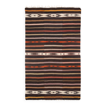 Tapis Kilim turc à motif marocain rayé en 100 % laine, 181x305 cm