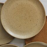 9 vintage stoneware dessert plates