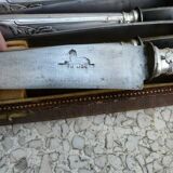 Box of 12 silver-plated art nouveau knives with steel blades