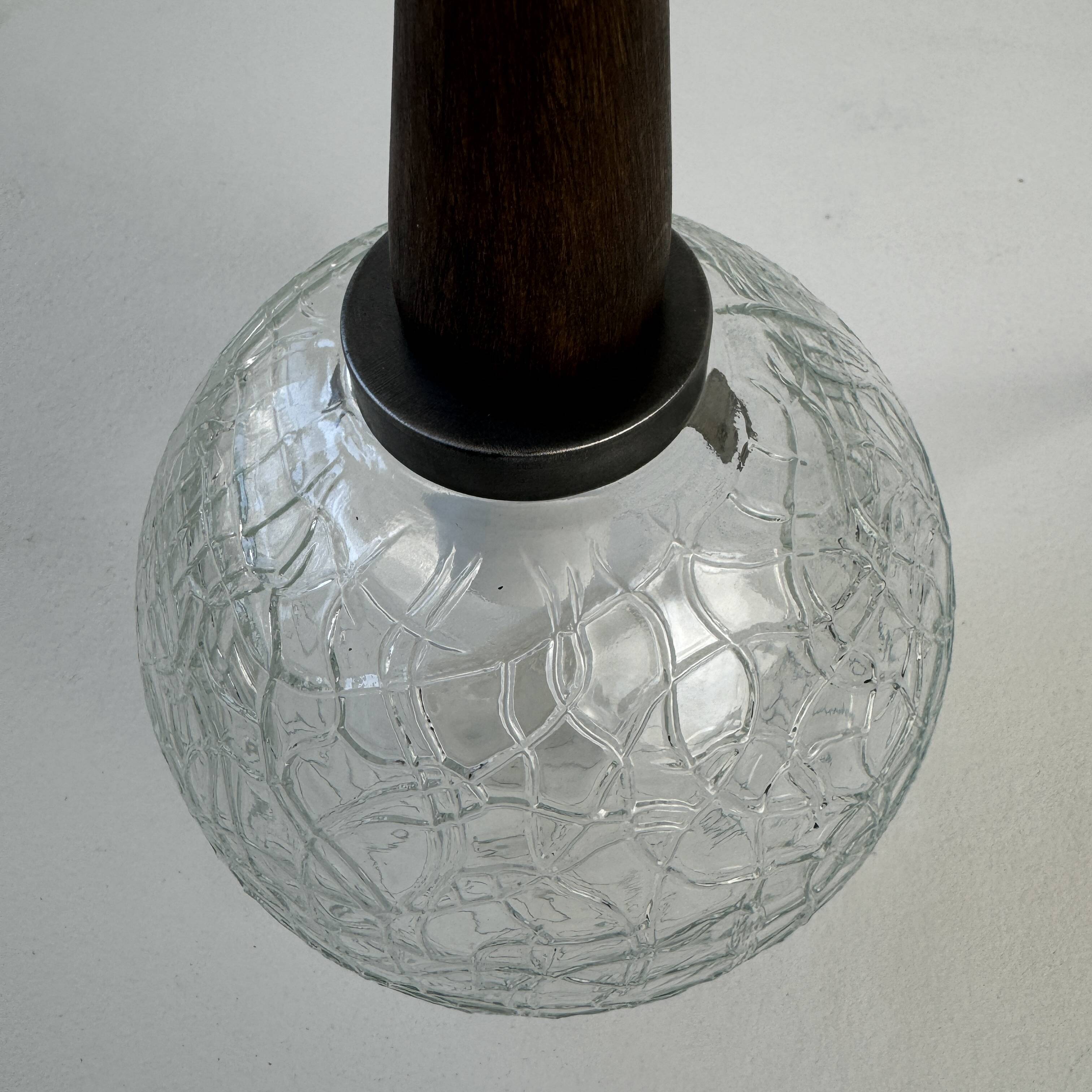Pair of vintage textured glass pendants
