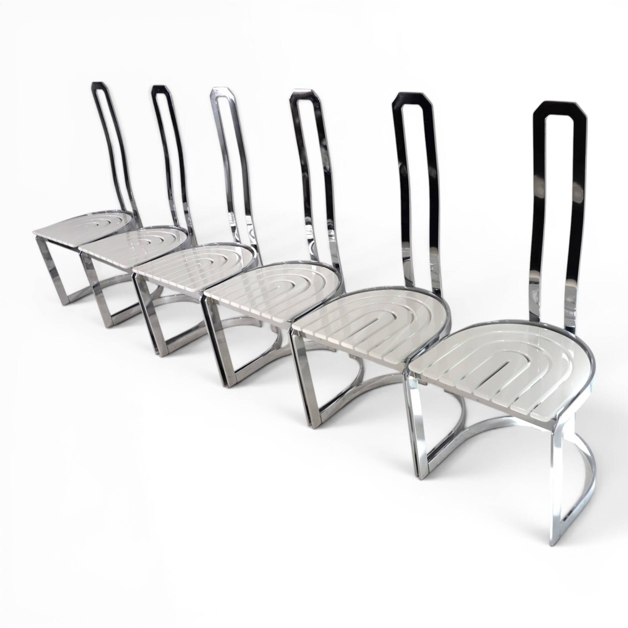 Ensemble de 6 chaises de salle à manger Allmilmö postmodernes, 1980