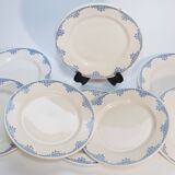 Set of 8 flat plates "earthenware of rocks"
