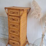 Rattan chest of drawers from the 1970s.