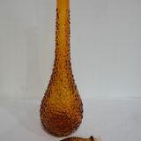 Large "bubbles" brown glass decanter