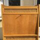 Secrétaire en bois et rotin 1960