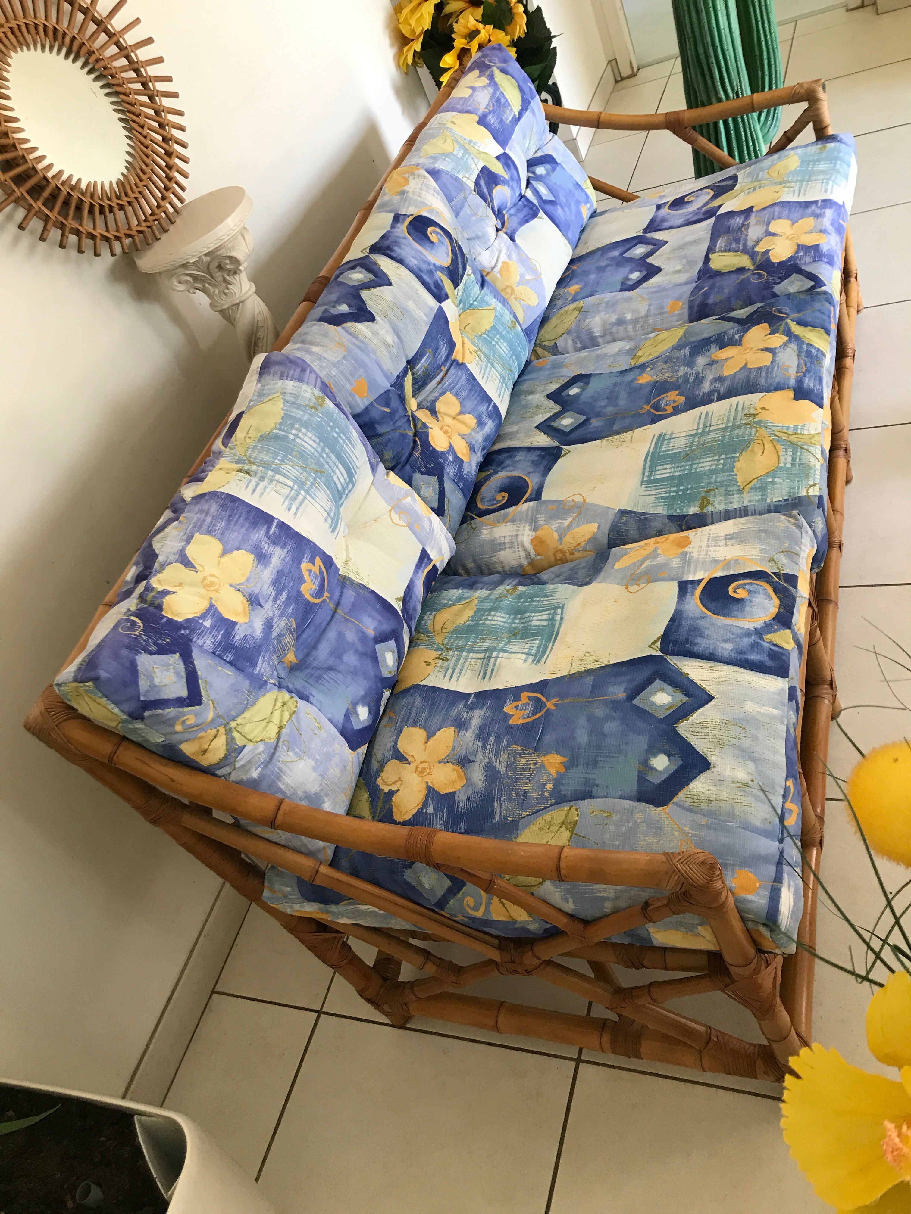 3-seater bamboo sofa 50/60