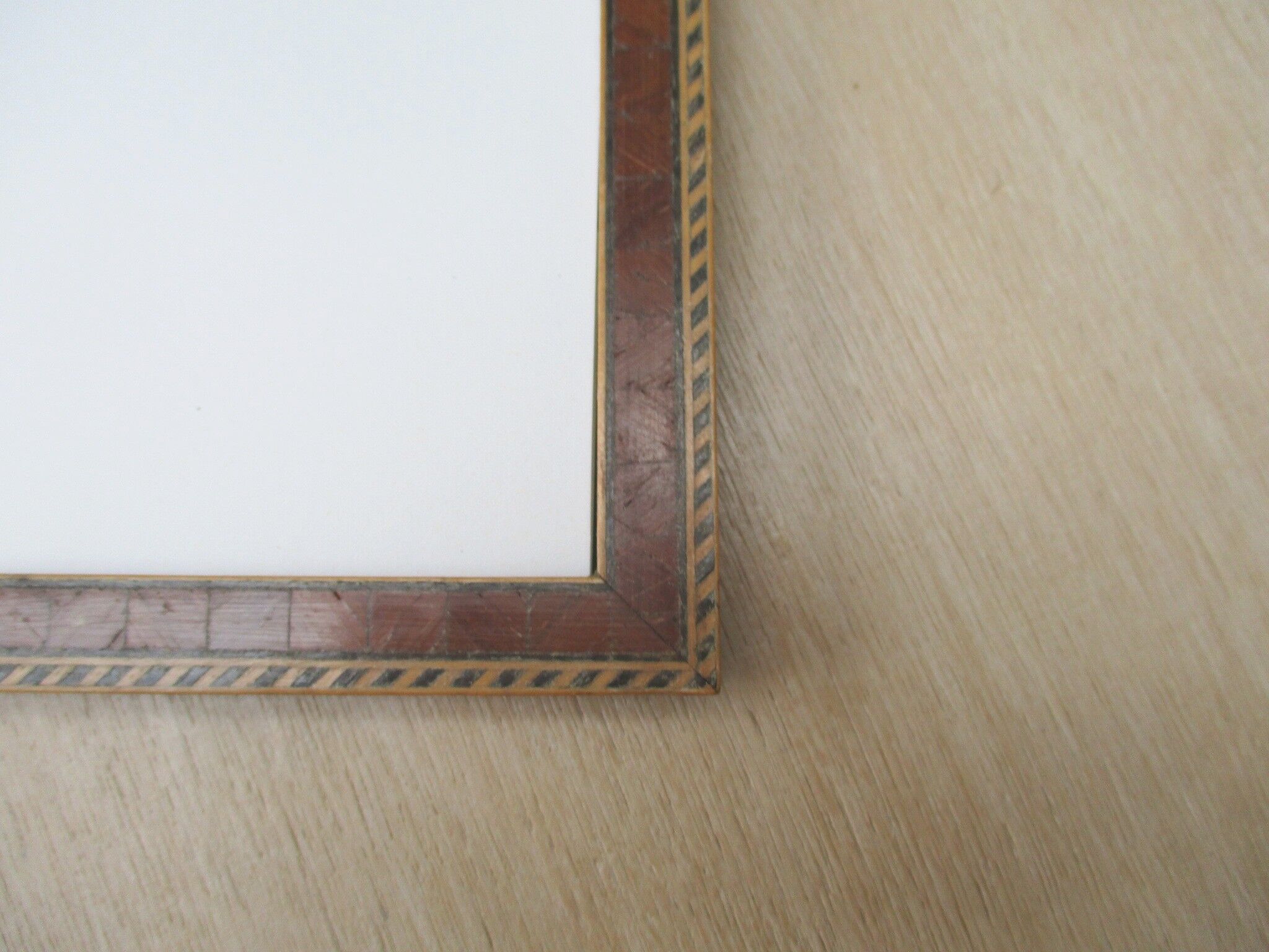 Old wall frame, wood marquetry