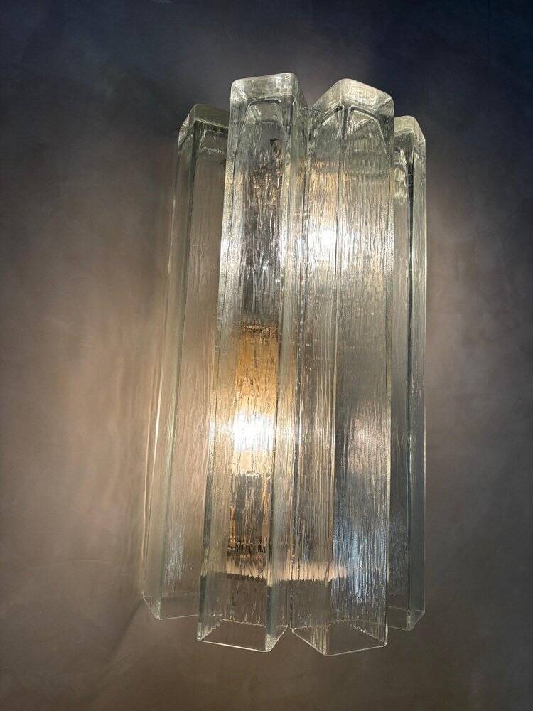 Monumental Italian Wall Lamps attributed to Venini, Italy, 1970s, Set of 2